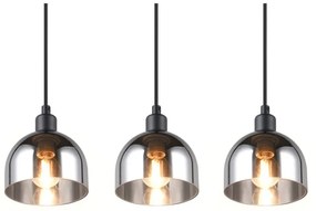 Lampa wisząca w czarno-srebrnym kolorze ze szklanym kloszem Molly – Trio