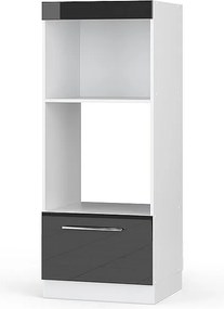 Szafka do mikrofalówki antracyt wysoki połysk 60x58.1x153.6 fame-line