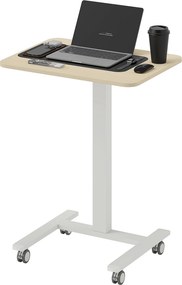 Vinsetto Biurko Stojące, Biurko do Laptopa, Regulowane, 4 Kółka, 65 cm x 48 cm x 108 cm, Żółte | Aosom PL