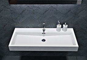 Umywalka ścienna / nablatowa BS6002Odlew marmurowy - Biały