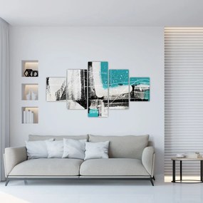 Obraz - Turkusowa abstrakcja (125x70 cm)