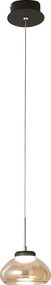 Arabella - pojedyncza lampa wisząca Fabas Luce - 8W LED - lampa sufitowa o średnicy 14 cm, bursztynowa