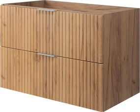 Szafka pod umywalkę, Dąb Craft, 80 x 57 x 46 cm, uchwyt srebrny, bez blatu