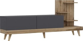 Stojak pod TV – 180 cm x 82 cm x 37 cm – Antracyt i orzech – Płyta wiórowa pokryta melaminą