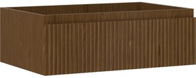 Mexen Rivel szafka łazienkowa podumywalkowa 70 cm, 1 szuflada, ryflowana , orzech - 91A20-07023-1-BF86