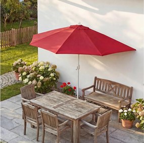 Parasol Lorca I półokrągły UV 50+, 270cm bordowy bez stojaka