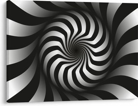 Abstrakcyjny obraz czarno - białej spirali (70x50 cm)