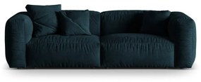 Ciemnoniebieska sofa modułowa z materiału bouclé 240 cm Martina – Micadoni Home