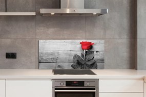 Szklany Panel Czerwona Róża