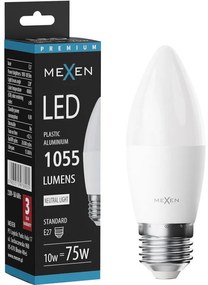 Mexen Nova żarówka LED E27, C37, 10W, Neutralna - 4000K, 1055 lm - L102-E27-1040-01