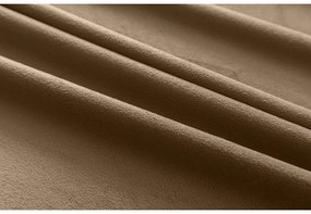 Beżowa zasłona zaciemniająca VELVET 140x270 cm Zawieszanie: Taśma z wiązaniami