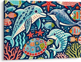 Obraz – Rysowane zwierzęta wodne (70x50 cm)