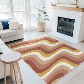 Żółto-szaroróżowy dywan odpowiedni do prania 60x100 cm Creamy Strawberry Swirl – Mila Home