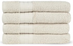 Beżowe bawełniane ręczniki frotte zestaw 4 szt. 50x100 cm – Good Morning