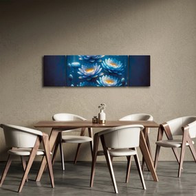 Obraz - Lilie wodne pod powierzchnią (170x50 cm)