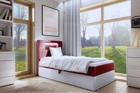 Czerwone pojedyncze łózko kontynentalne 3 rozmiary - Fenarro