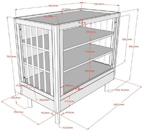 Biała komoda dziecięca z litego drewna bukowego z przewijakiem 100x95x55 cm Forrest – Vipack