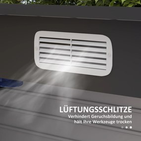 Outsunny Szopa ogrodowa metalowa na narzędzia z podwójnymi drzwiami 249x121x166 cm szara | Aosom PL