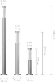 Zestaw 3 stojących lamp ogrodowych - O011 R4-S53