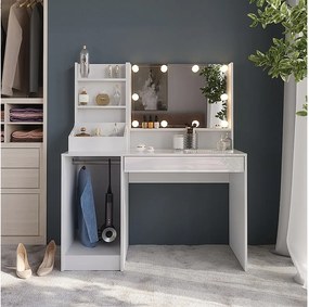 Stolik do przebierania biały/biały wysoki połysk 119.8x50.1x76 sherry