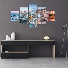 Obraz - Zmierzch na Santorini (125x70 cm)