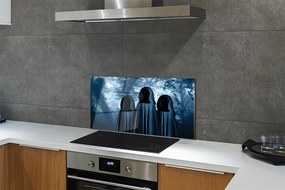 Szklany Panel Mroczny Las i Straszne Postacie