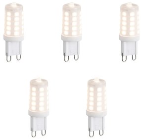 Zestaw 5 żarówek LED G9 o ściemnianiu, opal, 3W, 250lm, 2700K