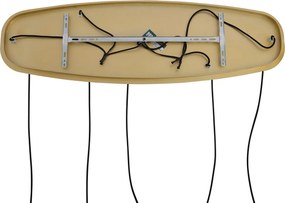 Lampa wisząca w stylu Hotel Chic mosiądz ze szkłem w kolorze bursztynowym 5-punktowa - Gus