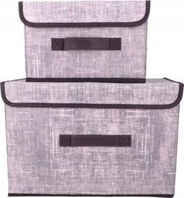 Organizery tekstylne granatowe 38x25x23 cm + 26x20x16cm komplet z pokrywami