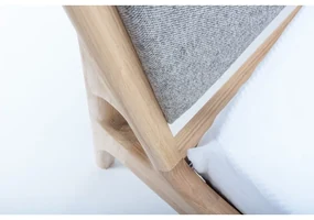 Szare/naturalne łóżko dwuosobowe z litego drewna dębowego 180x200 cm Fawn – Gazzda