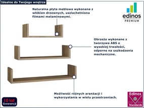 Zestaw 3 półek ściennych dąb sonoma M9-R89