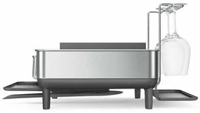 Simplehuman Okap na naczynia z uchwytem naszklanki, rama ze stali nierdzewnej, szary