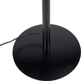 Lampa stojąca czarna z abażurem z lnu w kolorze ciemnoszarym 45 cm - Simplo