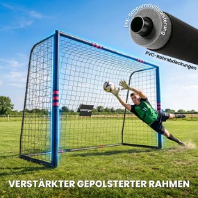 SPORTNOW Bramka do ogrodu 300 x 200 cm solidna bramka outdoor z siatką wypełnieniem kotwy gruntowe powłoka antykorozyjna | Aosom PL