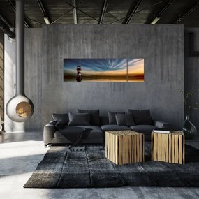 Obraz latarni morskiej na morzu (170x50 cm)