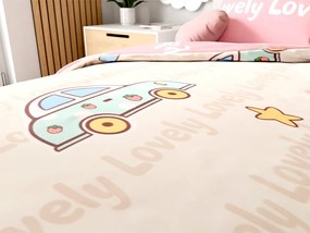 PrzytulneMieszkanie.pl PrzytulneMieszkanie.pl Pościel bawełniana do łóżeczka  AUTA LOVELY różowa