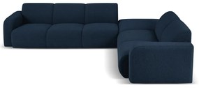 Ciemnoniebieski narożnik z materiału bouclé (prawostronny) Molino – Micadoni Home