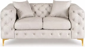 Luksusowa sofa Loario welurowa glamour z pikowaniem – elegancka sofa dwuosobowa do salonu