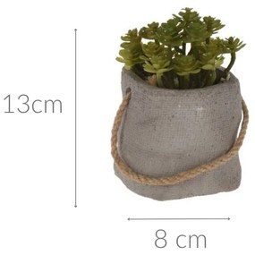 Sztuczna roślina w doniczce cementowej, Ø 8 cm