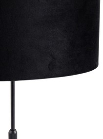Lampa stołowa czarna z owalnym aksamitnym abażurem, 35 cm - Parte Nowoczesny Oswietlenie wewnetrzne