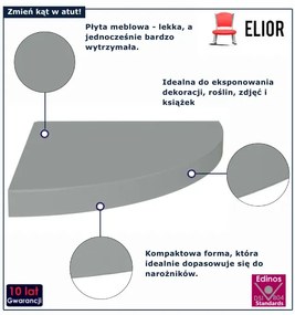Narożna szara półka ścienna L6-P48