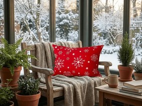 Poszewka na poduszkę z mikrofibry SNOWFALL 50x70 cm, czerwona