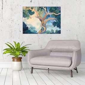 Obraz na szkle – Kosmiczne drzewo (70x50 cm)