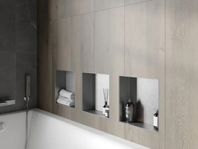 Mexen X-Wall-NR półka wnękowa bez kołnierza 30 x 30 cm, inox - 1911303010