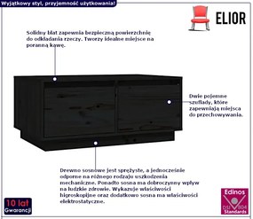 Czarny stolik kawowy do salonu Huggun