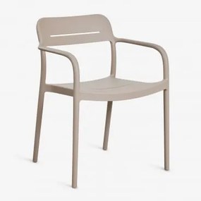 Krzesło Jadalniane Sztaplowane Z Podłokietnikami Z Polipropylenu Graneli Moka Brown - Sklum