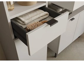 Kremowa wysoka wąska szafka łazienkowa 30x190 cm Arcena – Germania