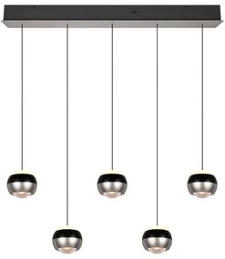 Czarna/w kolorze srebra lampa wisząca LED Orbit – Trio Select