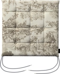 Poduszka na krzesło Karol kolor brązowy tkanina wzorzysta