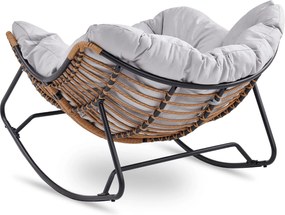 Fotel Bujany Ogrodowy ELTON na Płozach Szary Nowoczesny